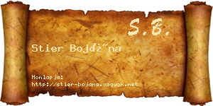 Stier Bojána névjegykártya